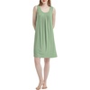 GYS Cooling Bamboo Viscose Nightgowns for Women, Lightweight Sleeveless V Neck Sleep Shirt for Hot Sleepers, Soft Night dress(B- Loden Frost)