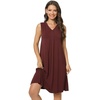 GYS Cooling Bamboo Viscose Nightgowns for Women, Lightweight Sleeveless V Neck Sleep Shirt for Hot Sleepers, Soft Night dress(C- Ficus Red)