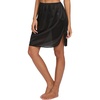 GYS Half Slips for Women Non Cling Under Dresses Silky Underskirt Lightweight Lace Trim Skirt Slip(Single Slit – 20” – Black)
