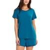 GYS Women’s Bamboo Viscose Pajama Sets – Cooling Short Sleeve Sleepwear for Night Sweats, Moisture Wicking Summer Pjs(Teal Blue)
