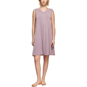 GYS Cooling Bamboo Viscose Nightgowns for Women, Lightweight Sleeveless V Neck Sleep Shirt for Hot Sleepers, Soft Night dress(C- Mauve Purple)