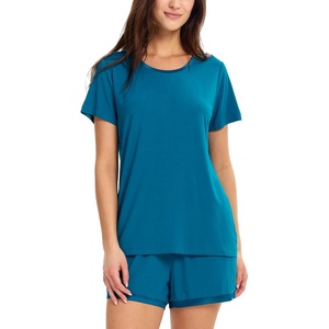 GYS Women’s Bamboo Viscose Pajama Sets – Cooling Short Sleeve Sleepwear for Night Sweats, Moisture Wicking Summer Pjs(Teal Blue)