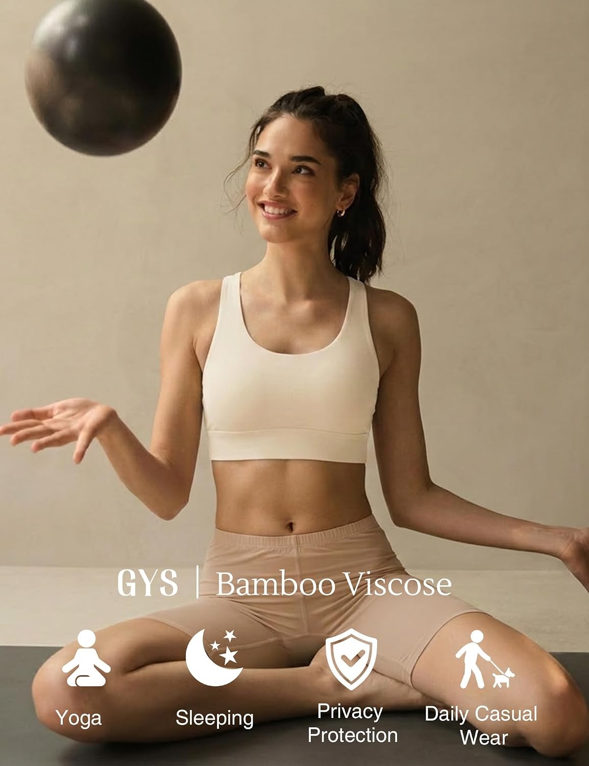 image:imageGYS Bamboo Viscose Womens Slip Shorts for Under Dresses Cloudlike Soft Anti Chafing Stretchy Boyshorts PantiesDeep Beige