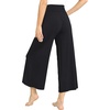 GYS Bamboo Viscose Wide Leg Gaucho Cropped Pants, High Waist Capris Cloud-Soft Pajama Pants with Pockets, Flowy Yoga Pants(Black)
