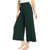 GYS Bamboo Viscose Wide Leg Gaucho Cropped Pants, High Waist Capris Cloud-Soft Pajama Pants with Pockets, Flowy Yoga Pants(Green)