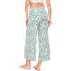 GYS Bamboo Viscose Wide Leg Gaucho Cropped Pants, High Waist Capris Cloud-Soft Pajama Pants with Pockets, Flowy Yoga Pants(Green Leopard)