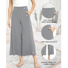 GYS Bamboo Viscose Wide Leg Gaucho Cropped Pants, High Waist Capris Cloud-Soft Pajama Pants with Pockets, Flowy Yoga Pants(Heather Grey)