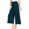 GYS Bamboo Viscose Wide Leg Gaucho Cropped Pants, High Waist Capris Cloud-Soft Pajama Pants with Pockets, Flowy Yoga Pants(Ink Blue)
