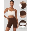GYS Bamboo Viscose Women’s Slip Shorts for Under Dresses, Cloud-like Soft Anti Chafing Stretchy Boyshorts Panties(Brown)