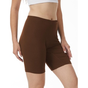 GYS Bamboo Viscose Women’s Slip Shorts for Under Dresses, Cloud-like Soft Anti Chafing Stretchy Boyshorts Panties(Brown)