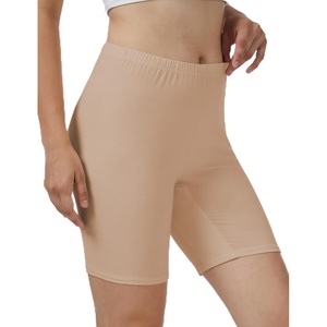 GYS Bamboo Viscose Women’s Slip Shorts for Under Dresses, Cloud-like Soft Anti Chafing Stretchy Boyshorts Panties(Deep Beige)