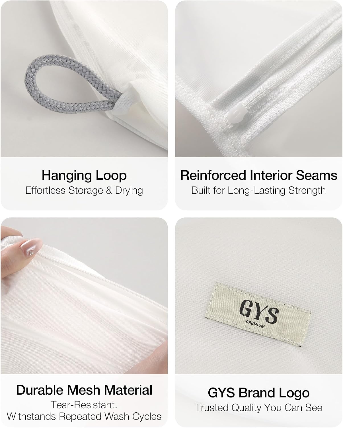 image:imageLaundry Bags Mesh Wash Bags for Delicates 3 Pack SML TangleFree SnagResistant Fine Mesh Durable AutoLock Zipper Washer amp Dryer Ready Hang Loop SML Fit Bras to Sheets
