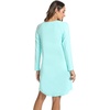 LazyCozy Bamboo Viscose Long Sleeve Nightgowns for Women | Moisture-Wicking Sleep Dress for Hot Sleepers Night Sweats, Soft Lightweight Knee-Length Sleepshirts(Aqua)