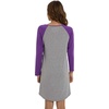 LazyCozy Bamboo Viscose Long Sleeve Nightgowns for Women | Moisture-Wicking Sleep Dress for Hot Sleepers Night Sweats, Soft Lightweight Knee-Length Sleepshirts(Heather Grey/Lilac)