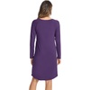 LazyCozy Bamboo Viscose Long Sleeve Nightgowns for Women | Moisture-Wicking Sleep Dress for Hot Sleepers Night Sweats, Soft Lightweight Knee-Length Sleepshirts(Purple)