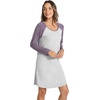 LazyCozy Bamboo Viscose Long Sleeve Nightgowns for Women | Moisture-Wicking Sleep Dress for Hot Sleepers Night Sweats, Soft Lightweight Knee-Length Sleepshirts(Light Heather Grey/Violet)