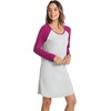 LazyCozy Bamboo Viscose Long Sleeve Nightgowns for Women | Moisture-Wicking Sleep Dress for Hot Sleepers Night Sweats, Soft Lightweight Knee-Length Sleepshirts(Light Heather Grey/Plum)