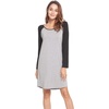 LazyCozy Bamboo Viscose Long Sleeve Nightgowns for Women | Moisture-Wicking Sleep Dress for Hot Sleepers Night Sweats, Soft Lightweight Knee-Length Sleepshirts(Heather Grey/Black)