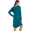 LazyCozy Bamboo Viscose Long Sleeve Nightgowns for Women | Moisture-Wicking Sleep Dress for Hot Sleepers Night Sweats, Soft Lightweight Knee-Length Sleepshirts(Teal Blue)