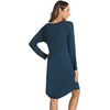 LazyCozy Bamboo Viscose Long Sleeve Nightgowns for Women | Moisture-Wicking Sleep Dress for Hot Sleepers Night Sweats, Soft Lightweight Knee-Length Sleepshirts(Ink Blue)