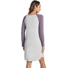 LazyCozy Bamboo Viscose Long Sleeve Nightgowns for Women | Moisture-Wicking Sleep Dress for Hot Sleepers Night Sweats, Soft Lightweight Knee-Length Sleepshirts(Light Heather Grey/Violet)