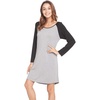 LazyCozy Bamboo Viscose Long Sleeve Nightgowns for Women | Moisture-Wicking Sleep Dress for Hot Sleepers Night Sweats, Soft Lightweight Knee-Length Sleepshirts(Heather Grey/Black)