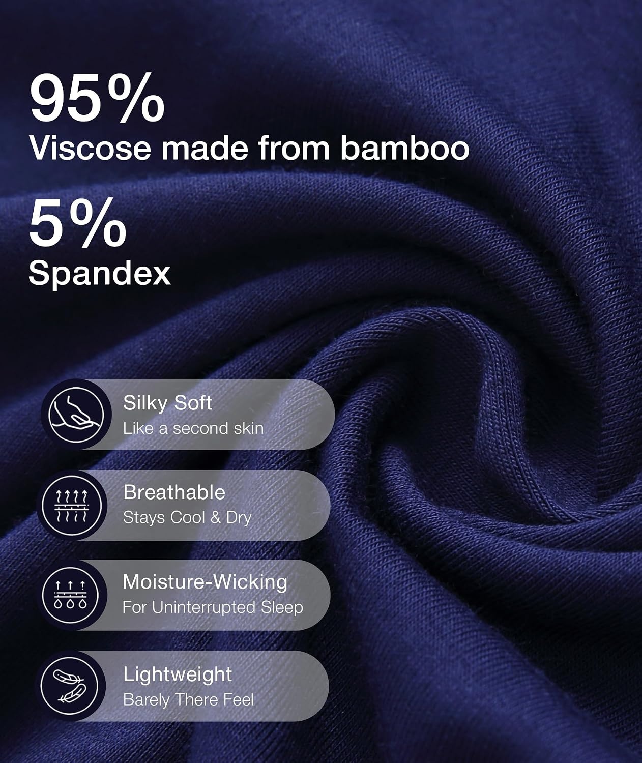 image:imageGYS Cooling Bamboo Viscose Nightgowns for Women MoistureWicking Sleep Dress for Hot Sleepers Night Sweats Soft Short Sleeve Sleepshirts with Satin VNeckNavy