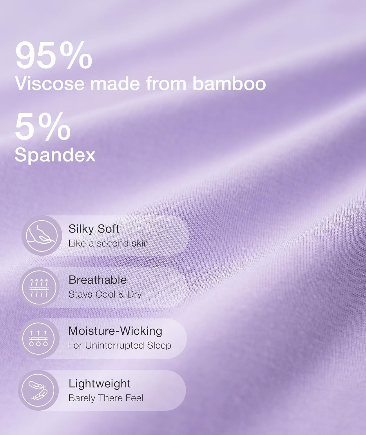 image:imageGYS Cooling Bamboo Viscose Nightgowns for Women MoistureWicking Sleep Dress for Hot Sleepers Night Sweats Soft Short Sleeve Sleepshirts with Satin VNeckTaro Purple