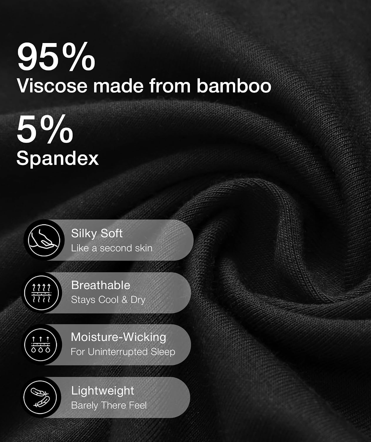 image:imageGYS Cooling Bamboo Viscose Nightgowns for Women MoistureWicking Sleep Dress for Hot Sleepers Night Sweats Soft Short Sleeve Sleepshirts with Satin VNeckBlack