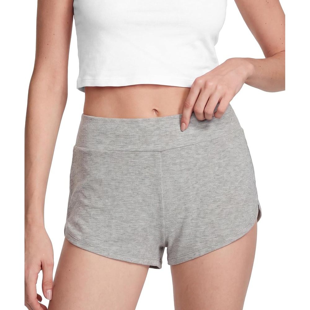 image:imageLazyCozy Bamboo Viscose Sleep Shorts for Women Soft Dolphin Lounge Shorts Comfy Y2K Micro Mini Pajama Shorts Lightweight Booty Shorts Summer Pj Shorts Knit Workout ShortsHeather Grey