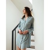 GYS Bamboo Viscose Long Sleeve Nightgowns for Women | Soft Button Down Sleepshirt, Notch Collar Sleep Dress, Moisture-Wicking Sleepwear for Hot Sleepers(Light Greyish Green)