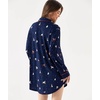 GYS Bamboo Viscose Long Sleeve Nightgowns for Women | Soft Button Down Sleepshirt, Notch Collar Sleep Dress, Moisture-Wicking Sleepwear for Hot Sleepers(Navy Christmas Puppy)