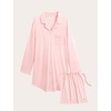 GYS Bamboo Viscose Long Sleeve Nightgowns for Women | Soft Button Down Sleepshirt, Notch Collar Sleep Dress, Moisture-Wicking Sleepwear for Hot Sleepers(Pink)