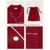 GYS Bamboo Viscose Long Sleeve Nightgowns for Women | Soft Button Down Sleepshirt, Notch Collar Sleep Dress, Moisture-Wicking Sleepwear for Hot Sleepers(Wine Red)