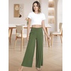 GYS Bamboo Viscose Pajama Pants for Women | Cooling for Night Sweats & Hot Sleepers, Wide Leg Flowy Palazzo Sleep Lounge Bottoms, Soft Pj Bottoms with Pockets(Army Green)