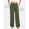 GYS Bamboo Viscose Pajama Pants for Women | Cooling for Night Sweats & Hot Sleepers, Wide Leg Flowy Palazzo Sleep Lounge Bottoms, Soft Pj Bottoms with Pockets(Army Green)