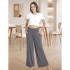 GYS Bamboo Viscose Pajama Pants for Women | Cooling for Night Sweats & Hot Sleepers, Wide Leg Flowy Palazzo Sleep Lounge Bottoms, Soft Pj Bottoms with Pockets(Dark Heather Grey)