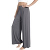 GYS Bamboo Viscose Pajama Pants for Women | Cooling for Night Sweats & Hot Sleepers, Wide Leg Flowy Palazzo Sleep Lounge Bottoms, Soft Pj Bottoms with Pockets(Dark Heather Grey)