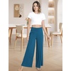 GYS Bamboo Viscose Pajama Pants for Women | Cooling for Night Sweats & Hot Sleepers, Wide Leg Flowy Palazzo Sleep Lounge Bottoms, Soft Pj Bottoms with Pockets(Teal Blue)