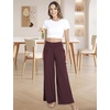 GYS Bamboo Viscose Pajama Pants for Women | Cooling for Night Sweats & Hot Sleepers, Wide Leg Flowy Palazzo Sleep Lounge Bottoms, Soft Pj Bottoms with Pockets(Ficus Red)