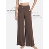 GYS Bamboo Viscose Pajama Pants for Women | Cooling for Night Sweats & Hot Sleepers, Wide Leg Flowy Palazzo Sleep Lounge Bottoms, Soft Pj Bottoms with Pockets(Brown)