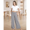 GYS Bamboo Viscose Pajama Pants for Women | Cooling for Night Sweats & Hot Sleepers, Wide Leg Flowy Palazzo Sleep Lounge Bottoms, Soft Pj Bottoms with Pockets(Heather Grey)