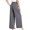 GYS Bamboo Viscose Pajama Pants for Women | Cooling for Night Sweats & Hot Sleepers, Wide Leg Flowy Palazzo Sleep Lounge Bottoms, Soft Pj Bottoms with Pockets(Dark Heather Grey)