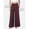 GYS Bamboo Viscose Pajama Pants for Women | Cooling for Night Sweats & Hot Sleepers, Wide Leg Flowy Palazzo Sleep Lounge Bottoms, Soft Pj Bottoms with Pockets(Ficus Red)