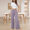 GYS Bamboo Viscose Pajama Pants for Women | Cooling for Night Sweats & Hot Sleepers, Wide Leg Flowy Palazzo Sleep Lounge Bottoms, Soft Pj Bottoms with Pockets(Violet)
