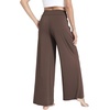 GYS Bamboo Viscose Pajama Pants for Women | Cooling for Night Sweats & Hot Sleepers, Wide Leg Flowy Palazzo Sleep Lounge Bottoms, Soft Pj Bottoms with Pockets(Brown)