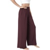 GYS Bamboo Viscose Pajama Pants for Women | Cooling for Night Sweats & Hot Sleepers, Wide Leg Flowy Palazzo Sleep Lounge Bottoms, Soft Pj Bottoms with Pockets(Ficus Red)