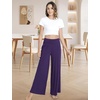 GYS Bamboo Viscose Pajama Pants for Women | Cooling for Night Sweats & Hot Sleepers, Wide Leg Flowy Palazzo Sleep Lounge Bottoms, Soft Pj Bottoms with Pockets(Purple)