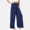 GYS Bamboo Viscose Pajama Pants for Women | Cooling for Night Sweats & Hot Sleepers, Wide Leg Flowy Palazzo Sleep Lounge Bottoms, Soft Pj Bottoms with Pockets(Navy)