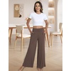 GYS Bamboo Viscose Pajama Pants for Women | Cooling for Night Sweats & Hot Sleepers, Wide Leg Flowy Palazzo Sleep Lounge Bottoms, Soft Pj Bottoms with Pockets(Brown)